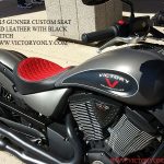 VictORY 2015 Gunner CUSTOM SEAT DIAMOND STITCH RED LEATHER FITS GUNNER VEGAS HIGHBALL KINGPIN SOLO SEAT