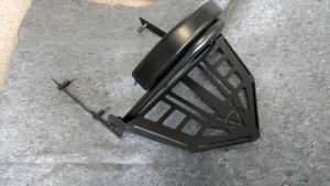 Sissybar backrest & Rack Kit Victory Motorcycle Hammer Jackpot Black VICTORY MOTORCYCLE HAMMER OR JACKPOT SISSY BAR BACKREST KIT IN BLACK CERAMIC COATED. THE BLACK BACKREST AND SISSY BARS ARE A TRUE FLAT BLACK FINISH FOR THE 8 BALL MOTORCYCLES OR ANYONE LOOKING TO BLACK OUT THEIR VICTORY MOTORCYCLE. ADD AN OPTIONAL REAR RACK TO FINISH OFF THE LOOK OF THESE WIDE AND NEW LOOK BACKRESTS. NO LONGER A SKINNY BACKREST ON A FAT FENDER HAMMER AND JACKPOT. ACTUALLY A BACKREST MADE TO FIT YOUR VICTORY. THIS IS THE FULL KIT EVERYTHING YOU NEED TO INSTALL. INCLUDES NEWEST DESIGN RACK JUST RELEASED! THE RACK IS BUILT TO MATCH THE ANGLE OF THE REAR FENDER Receivers bolt to last two eyebrow mounts in stock fender mounts. INCLUDES ALL HARDWARE AND MOUNTING INSTRUCTIONS. Fits 2005 – 2017 Victory Hammer & Victory Jackpot & Victory Vegas Jackpot (not standard vegas) Triple Finish Show Chrome. • Nicest sissy bar you can get for your Victory. • Clean and simple no bars hanging all over your bike. WIDE AND MOST COMFORTABLE ON THE MARKET !! WIDE BACKREST TO MATCH THE WIDE FENDER JACKPOT AND HAMMER MOTORCYCLE FENDERS. NO MORE SKINNY SISSY BAR ON A WIDE FENDER JACKPOT AND HAMMER HAMMER & JACKPOT RACK KIT INCLUDED Measures 16.5 inches wide and tapers to 11 inches wide before going to point. 10.5 inches Long. Height of sides under rack also Tapers to match the contour of the rear Fenders. Its 1.75 high at back point then tapers to 1 inch close to the point. Note: Sissy bar will work but the rack will not work with the MUSTANG Dwide touring seat on rear like on the Ness Jackpot. It doesn’t leave the clearance needed.