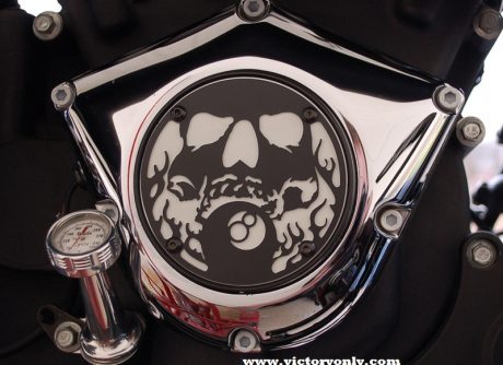 steel bolts candy white victory motorcycle cam cover derby cover Vegas, Hammer, Jackpot, Kingpin, Cross Country, Cross Roads, Kingpin Judge, Gunner, Highball, Boardwalk