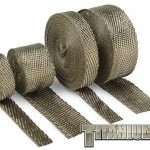 Titanium exhaust wrap, with LR Technology, is made from pulverized lava rock and stranded into a fiber material and woven into a proprietary weave. Titanium wrap is engineered to be stronger than most wraps and more durable for improved thermal performance and reliability. Perfect for any automotive or motorcycle application! Withstands 1800˚F direct/2500˚F intermittent heat Promotes increased flow for improved performance Reduces temperature & vibration breakdown Extremely pliable for a tight and secure wrap DEI HT Silicone Coating not required Pre-wetting roll not necessary for wrapping Hi-tech carbon fiber look High resistance to abrasions, oil spills, temperatures and vibration breakdown NOTE: Design Engineering HT Silicone Coating spray is NOT recommended for DEI Titanium wrap. Note of Caution: Wrap is not designed to be removed after it has been through heat cycles. After the fibers have been heated they lose their initial flexibility. This does not reduce the thermal properties of the exhaust wrap. Be aware of this before you decide to remove the wrap. Note about Titanium Exhaust Systems: DEI does NOT recommend wrapping Titanium exhausts. The alloys used in the production of titanium exhaust systems tend to be thin and are designed to dissipate heat quickly. By wrapping the exhaust, the additional heat can make the titanium alloy turn brittle and prone to premature cracking. DEI recommends using alternatives such as our flexible heat shields when seeking to reduce the heat on titanium exhaust systems.