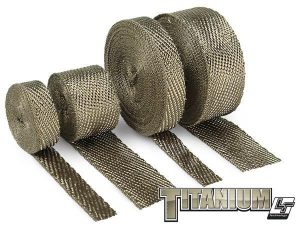 Titanium exhaust wrap, with LR Technology, is made from pulverized lava rock and stranded into a fiber material and woven into a proprietary weave. Titanium wrap is engineered to be stronger than most wraps and more durable for improved thermal performance and reliability. Perfect for any automotive or motorcycle application! Withstands 1800˚F direct/2500˚F intermittent heat Promotes increased flow for improved performance Reduces temperature & vibration breakdown Extremely pliable for a tight and secure wrap DEI HT Silicone Coating not required Pre-wetting roll not necessary for wrapping Hi-tech carbon fiber look High resistance to abrasions, oil spills, temperatures and vibration breakdown NOTE: Design Engineering HT Silicone Coating spray is NOT recommended for DEI Titanium wrap. Note of Caution: Wrap is not designed to be removed after it has been through heat cycles. After the fibers have been heated they lose their initial flexibility. This does not reduce the thermal properties of the exhaust wrap. Be aware of this before you decide to remove the wrap. Note about Titanium Exhaust Systems: DEI does NOT recommend wrapping Titanium exhausts. The alloys used in the production of titanium exhaust systems tend to be thin and are designed to dissipate heat quickly. By wrapping the exhaust, the additional heat can make the titanium alloy turn brittle and prone to premature cracking. DEI recommends using alternatives such as our flexible heat shields when seeking to reduce the heat on titanium exhaust systems.