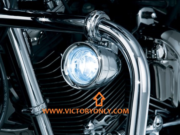 Victory Motorcycle Bullet Light Black Powder Coated or Chrome LED