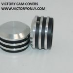 Cam Tensioner Adjuster Covers Victory Motorcycle Cam Tensioner Adjuster from 2002 to 2014. Note picture with arrows shows stock cam adjustor and not item selling. Selling is set of 2 with fins to match motor. Custom Accessory Covers fit Victory Boardwalk, Victory Hammer, Victory Judge, Victory Kingpin, Victory Cross Roads, Victory Vegas, Victory 8Ball, Victory Jackpot, Victory Highball, Victory Judge, Victory Gunner, Victory Hardball and all Victory Freedom motors 100 cu or 106 cu with those bare ugly came chain adjusters.