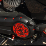 Engine Cover Fire Department black chrome / Red / Black