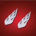 flame decal 6 inch 8 inch