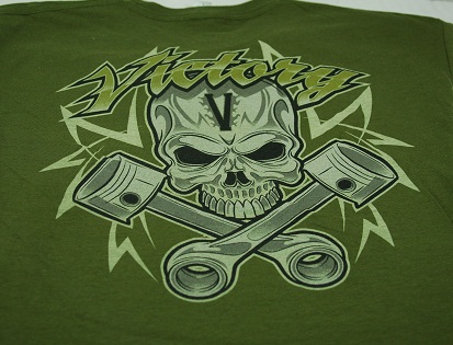 Perennial masser sprede Victory Motorcycle T-shirt Victory Skull Piston Green Victory Only  Motorcycle Custom Parts Accessories Aftermarket