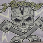 T-shirt Victory Skull Piston Grey