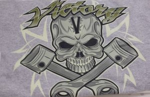 T-shirt Victory Skull Piston Grey