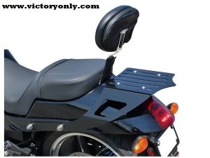 LUGGAGE RACK FOR VICTORY HAMMER AND JACKPOT AVAILABLE WITH OR WITHOUT OUR BACKREST. CAD DESIGNED. POWDER COATED BLACK FINISH. * THESE FIT 2003-2016 MODEL YEARS WITH INSTALLED PASSENGER SEAT. * THIS LUGGAGE RACK WILL WORK WITH A FACTORY VICTORY BACK REST OR USE OURS! * ADD OUR DOCKING KIT IF YOU ARE USING THE VICTORY OR EDGE QUICK RELEASE SADDLE BAG BRACKETS.