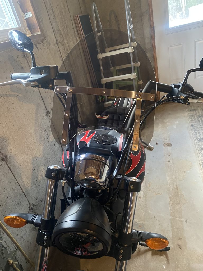 Smoked Windshield installed 2014 Victory Highball by Peter in Canada 