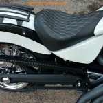 solo seat victory motorcycle white stitch solo seat diamond pattern installed