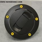 CANDY STEEL YELLOW BOLTS VICTORY MOTORCYCLE GAS TANK LID