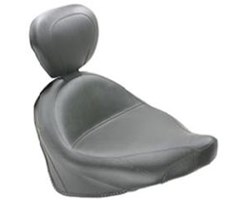 Wide Touring Vintage Solo Seat with Driver Backrest Insert No Studs No Conchos