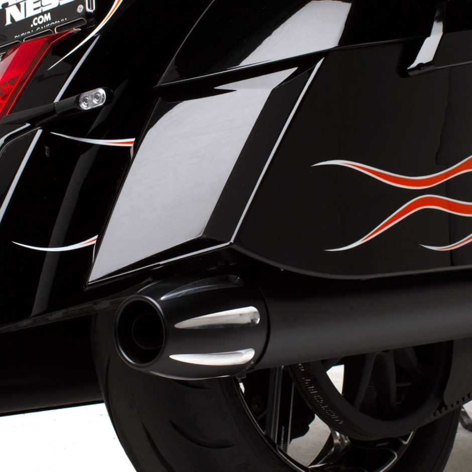 Deep Cut Muffler Tip Black Stock & Big Honker Victory Motorcycle