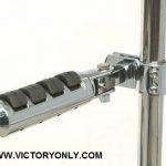 CHROME ANTI-VIBRATION HIGHWAY PEGS CROSS COUNTRY ROUND BAR MOUNT