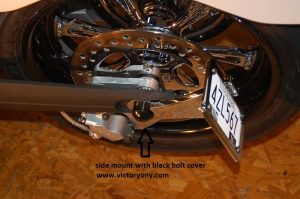 Victory Side Mount License Plate Horizontal or Vertical Black / Chrome - Image 4