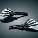 Skeleton Hand Mirrors with Black Stems and Chrome Heads