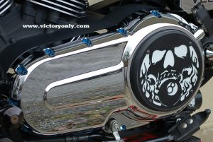 steel bolts candy blue victory motorcycle cam cover derby cover Vegas, Hammer, Jackpot, Kingpin, Cross Country, Cross Roads, Kingpin Judge, Gunner, Highball, Boardwalk