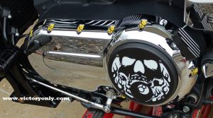 steel bolts candy YELLOW victory motorcycle cam cover derby cover Vegas, Hammer, Jackpot, Kingpin, Cross Country, Cross Roads, Kingpin Judge, Gunner, Highball, Boardwalk