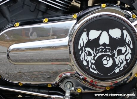 steel bolts candy YELLOW victory motorcycle cam cover derby cover Vegas, Hammer, Jackpot, Kingpin, Cross Country, Cross Roads, Kingpin Judge, Gunner, Highball, Boardwalk