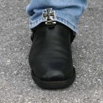 The patented Original Ryder Clips boot stirrup boot clips are designed to fit your stirrup boots. Simply clip the stirrup boot clip to the stirrup or strap of your boot, then clip to the cuff of your pants. We've designed this with function, style and safety for the motorcycle rider. Laced boot stirrup boot clips come in many different designs that match men's and women's personal style to look cool on their bikes.