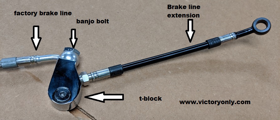 t block brake line extension victory