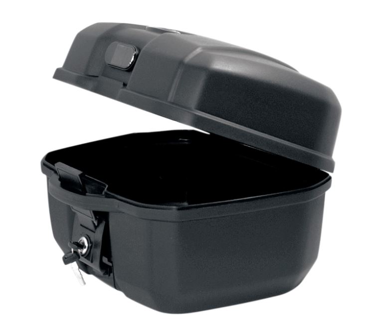 Constructed of durable black ABS plastic Designed to mount on most luggage racks Includes mounting hardware, lock, and two keys