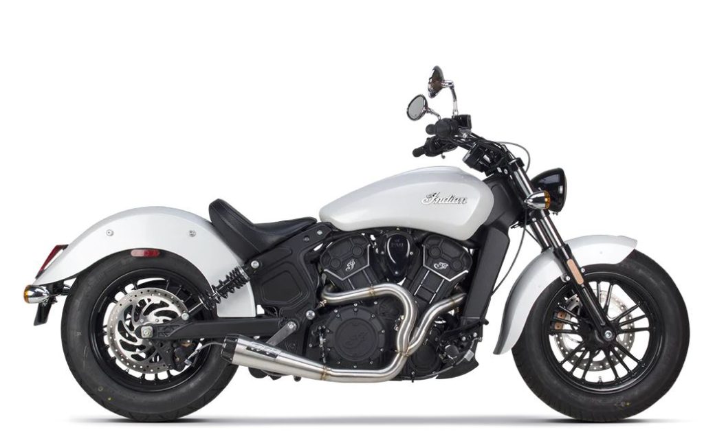 Like all of our products, our Scout full exhaust system was developed to surpass what is offered on the market today. Engineered to compliment the quality and performance of Indian’s products, this handcrafted system delivers unparalleled sound and performance for the ultimate race experience.

Designed for max torque and increased horsepower.
24lbs of weight savings (10lbs compared to stock at 34lbs).
Available in raw brush finish or ceramic black.
Compatible w/ the Victory Octane.
Includes stainless steel heat shield.
All TIG welds done by hand.
Accepts stock O2 sensor.