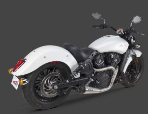 Like all of our products, our Scout full exhaust system was developed to surpass what is offered on the market today. Engineered to compliment the quality and performance of Indian’s products, this handcrafted system delivers unparalleled sound and performance for the ultimate race experience. Designed for max torque and increased horsepower. 24lbs of weight savings (10lbs compared to stock at 34lbs). Available in raw brush finish or ceramic black. Compatible w/ the Victory Octane. Includes stainless steel heat shield. All TIG welds done by hand. Accepts stock O2 sensor.