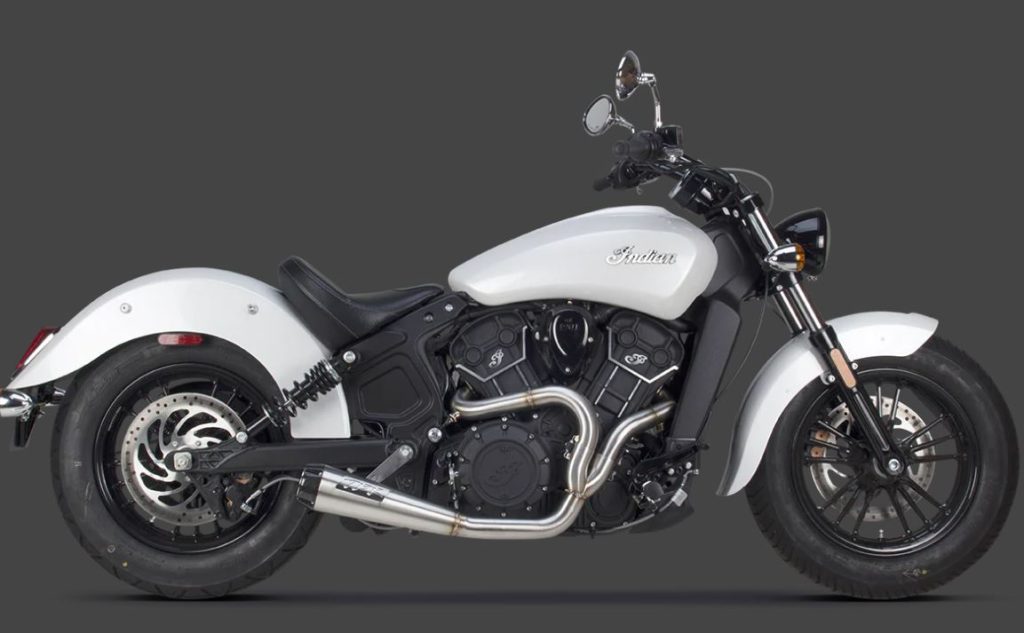 Like all of our products, our Scout full exhaust system was developed to surpass what is offered on the market today. Engineered to compliment the quality and performance of Indian’s products, this handcrafted system delivers unparalleled sound and performance for the ultimate race experience.

Designed for max torque and increased horsepower.
24lbs of weight savings (10lbs compared to stock at 34lbs).
Available in raw brush finish or ceramic black.
Compatible w/ the Victory Octane.
Includes stainless steel heat shield.
All TIG welds done by hand.
Accepts stock O2 sensor.
