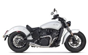 Like all of our products, our Scout full exhaust system was developed to surpass what is offered on the market today. Engineered to compliment the quality and performance of Indian’s products, this handcrafted system delivers unparalleled sound and performance for the ultimate race experience. Designed for max torque and increased horsepower. 24lbs of weight savings (10lbs compared to stock at 34lbs). Available in raw brush finish or ceramic black. Compatible w/ the Victory Octane. Includes stainless steel heat shield. All TIG welds done by hand. Accepts stock O2 sensor.
