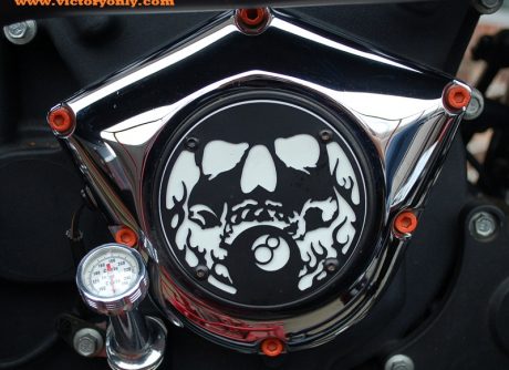 steel bolts candy Orange victory motorcycle cam cover derby cover Vegas, Hammer, Jackpot, Kingpin, Cross Country, Cross Roads, Kingpin Judge, Gunner, Highball, Boardwalk