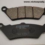 victory motorcycle parts accessories All Braking® brake pads are asbestos- and nickel-free Other brake companies stress friction over other performance factors - Braking uses an organic base material for outstanding friction along with a soft, non-aggressive metal that allows the pad to glide on the disc, providing better control All Braking brake pads are compatible with cast iron, stainless steel and Carbiron® materials and, when used with Braking rotors, provide the greatest control and braking power available SM1 COMPOUND Best performance at lower temperatures Semi-metallic compound - great OE replacement-type pad Offers an aggressive response and is easily identified by the black backing plate FRONT CM55 COMPOUND Offers a powerful initial bite and also a longer pad life Good pad choice for all types of street sport riding conditions Universal, sintered metal compound that is a great OEM upgrade CM66 COMPOUND Provides a very aggressive initial bite combined with a positive lever feeling Unique Braking semi-metallic compound formulated for the most demanding street riding and/or racing conditions Best performance obtained in higher temperatures