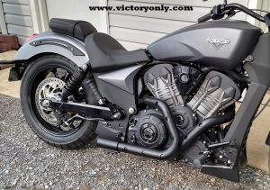 victory octane performance exhaust pipes motorcycle 2 into 1 installed
