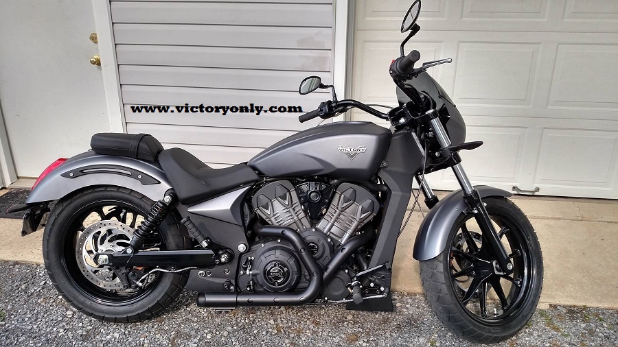victory octane performance exhaust pipes motorcycle 2 into 1 installed