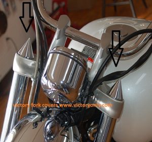 Chrome or Flat Matte Black Spike fork cap caps covers for Victory Motorcycles install easy