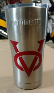 victory motorcycle stainless steel mug hot or cold with ceramic logo painted by victory only