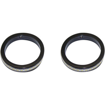T 6061 billet aluminum housings in chrome or gloss black finish 15 super-bright White Daytime Running Light (DRL) LEDs per side 15 super-bright Amber Turn Signal LEDs per side May require load equalizers for proper flash rate. Made in the U.S.A.